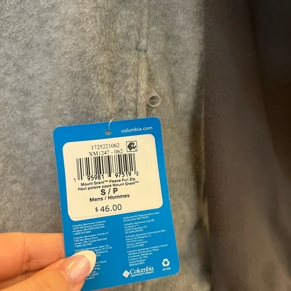 Columbia Mount Grant Fleece Full Zip Jacket Men’s Small NWT - Picture 11 of 11